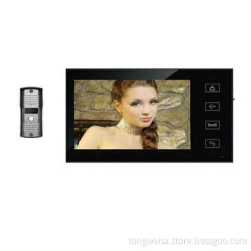 7-inch home automation system with touch key and 700TVL CMOS camera white and black